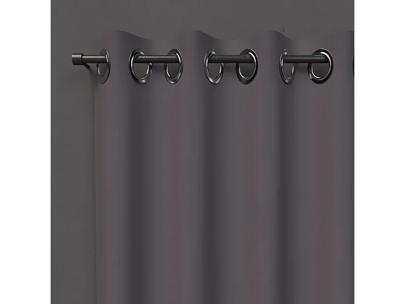 Cortina con ojales 135X250 cm BLACKOUT antracita