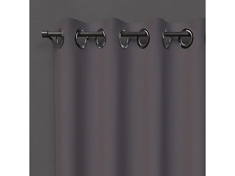 Rideau à oeillets 135X250 cm OCCULTANT anthracite, par Soleil d'ocre