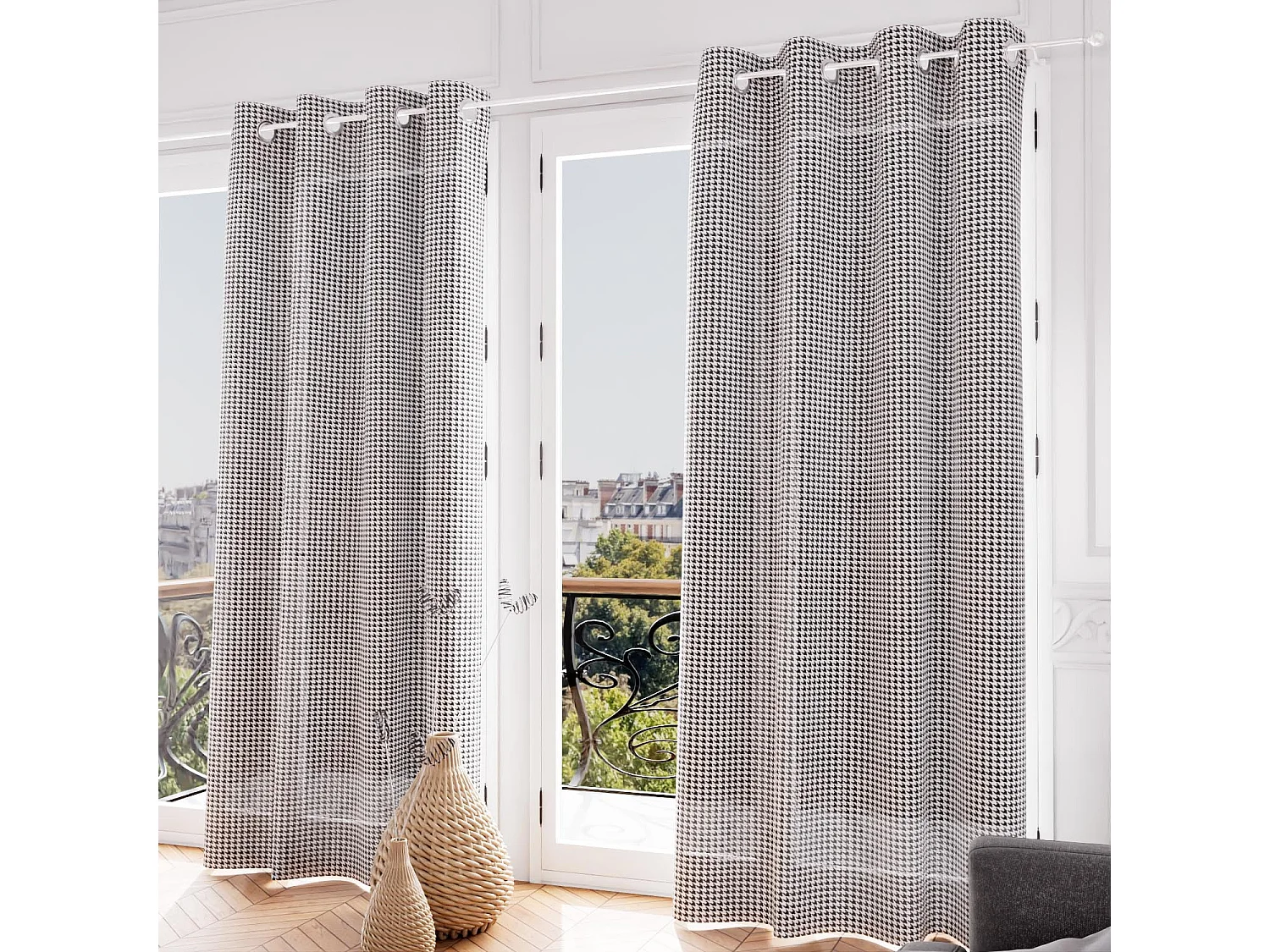 Voile à oeillets en coton 135X250 cm VICTORIA, par Soleil d'Ocre