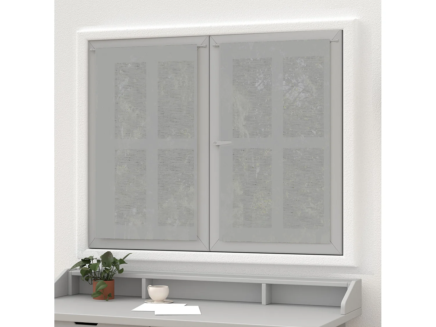 Paire de brise bise lin 60x90 cm LINEN gris, par Soleil d'Ocre