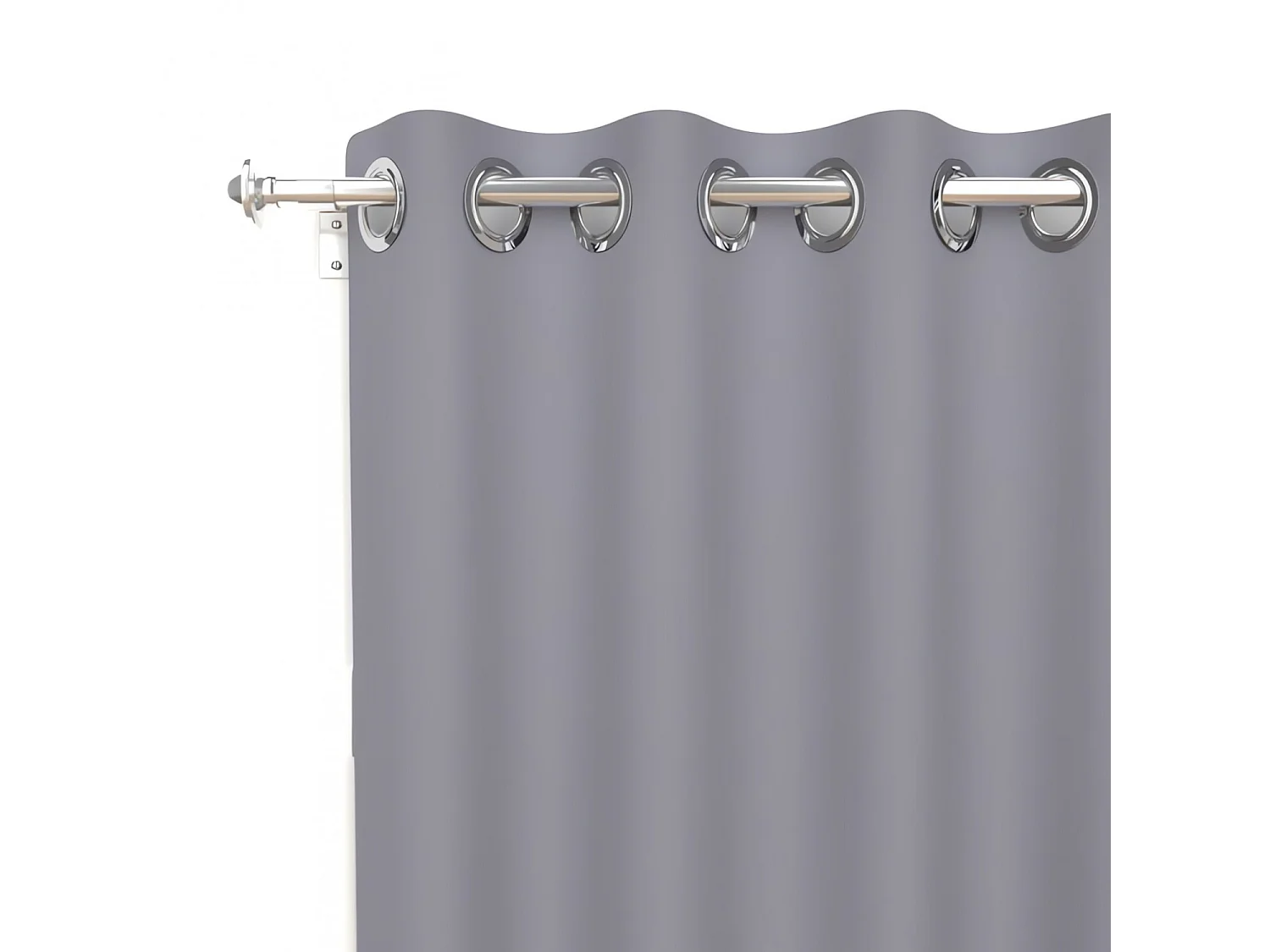 Cortina lisa con ojales antiarrugas 135x250 cm ALIX gris