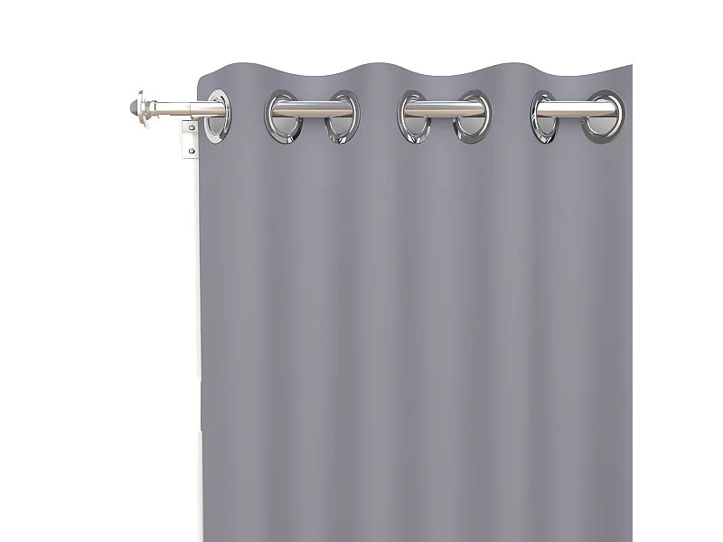 Rideau uni à oeillets infroissable 135x250 cm ALIX gris, par Soleil d'ocre