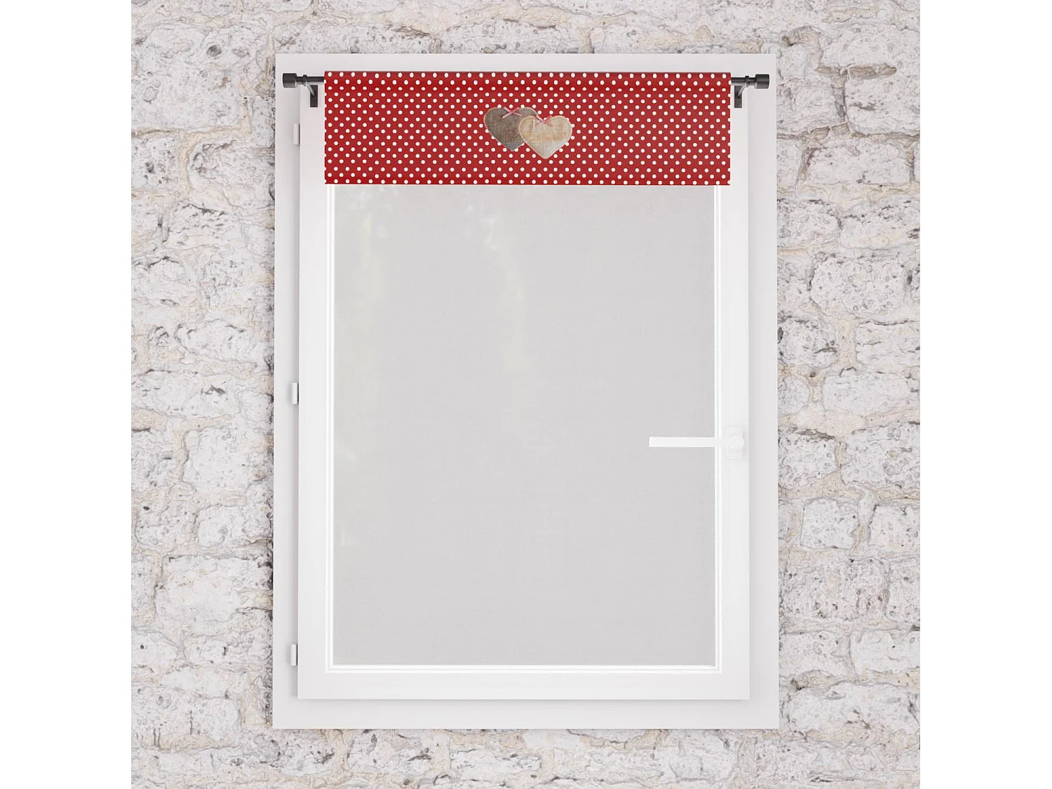 Brise bise pur coton 60x90 cm LOVE rouge, par Soleil d'Ocre