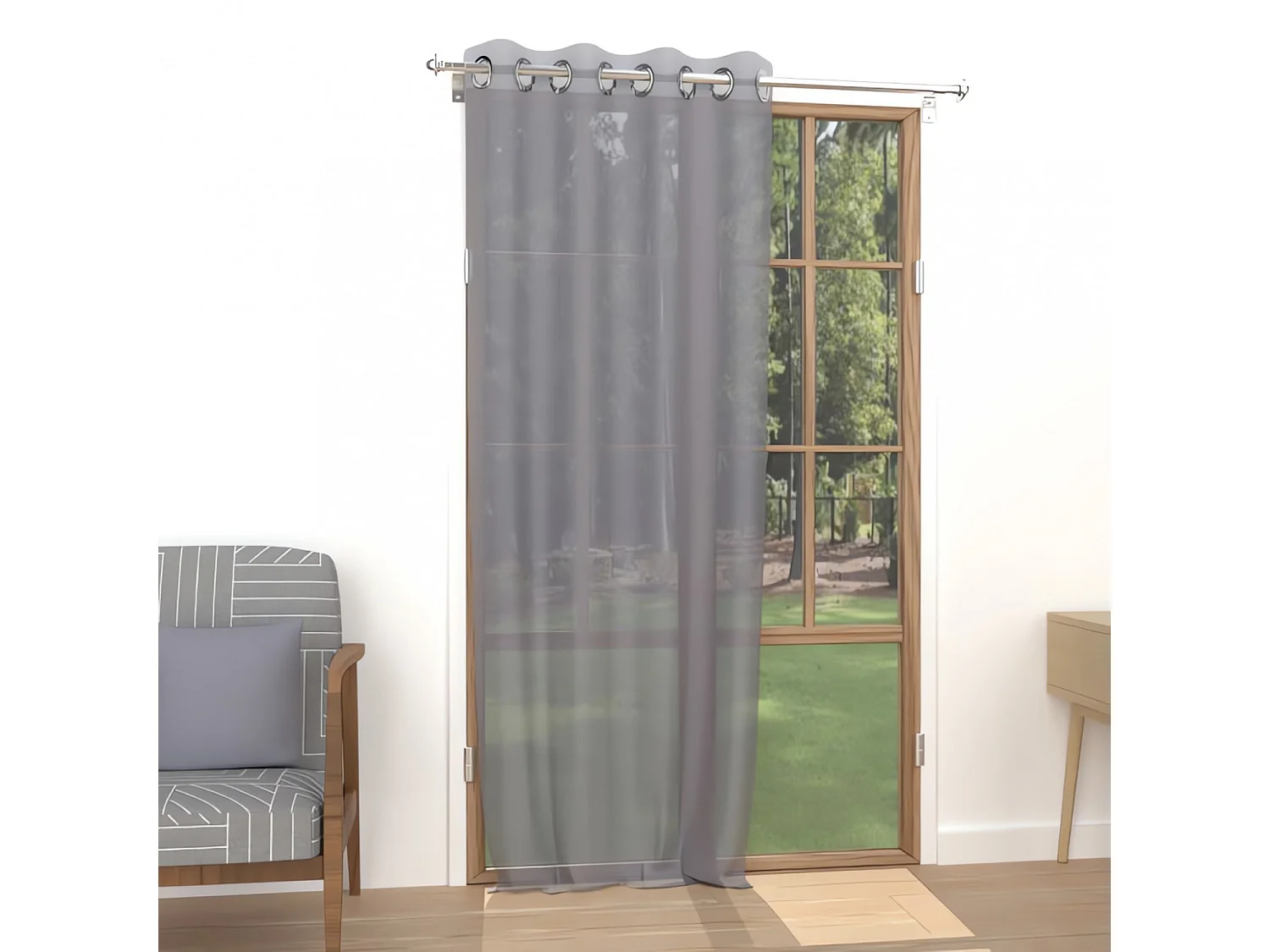 Visillo con ojales 135x250 cm ALIX gris