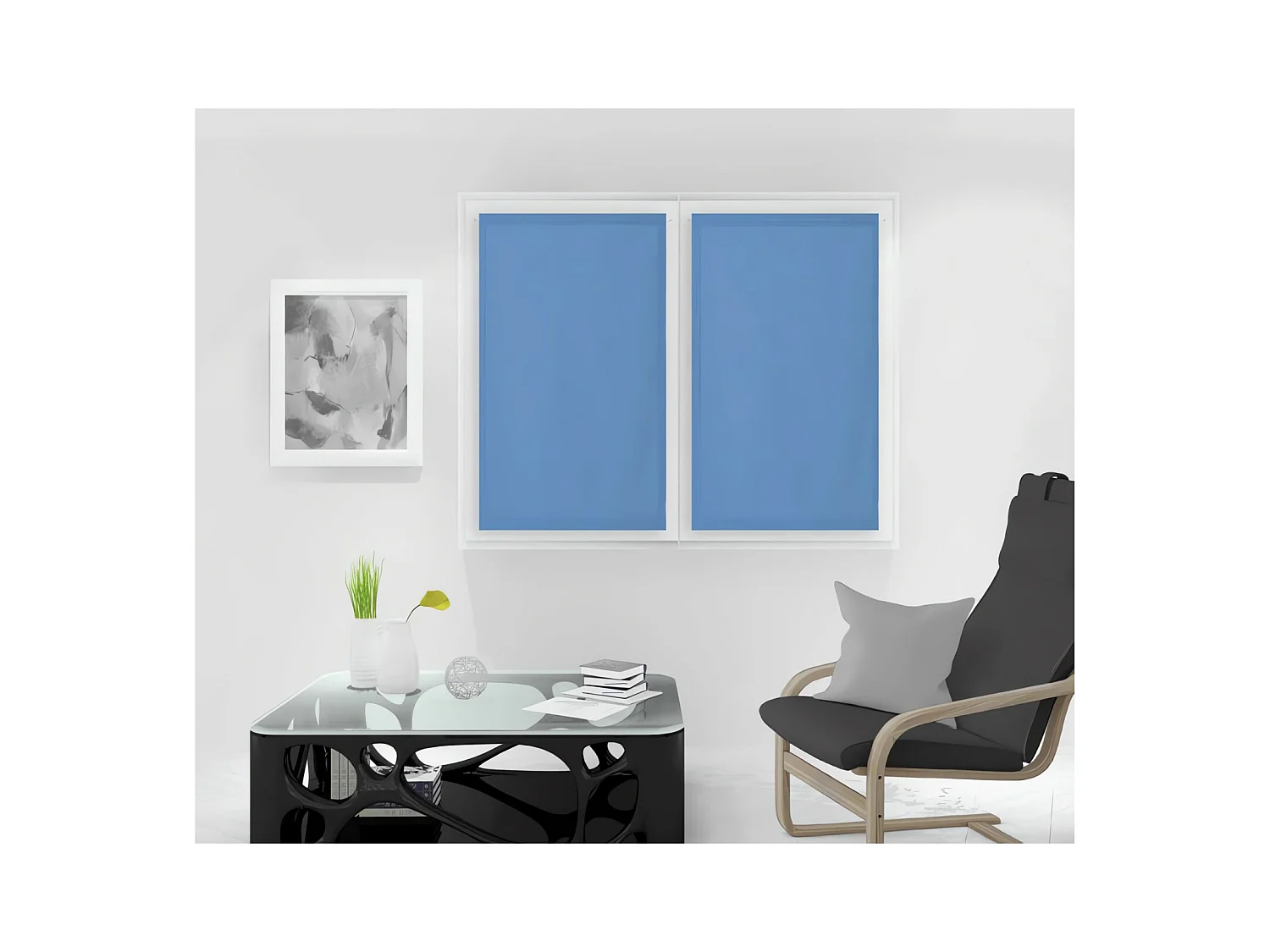 Paire de brise bise 70x120 cm DOLLY bleu