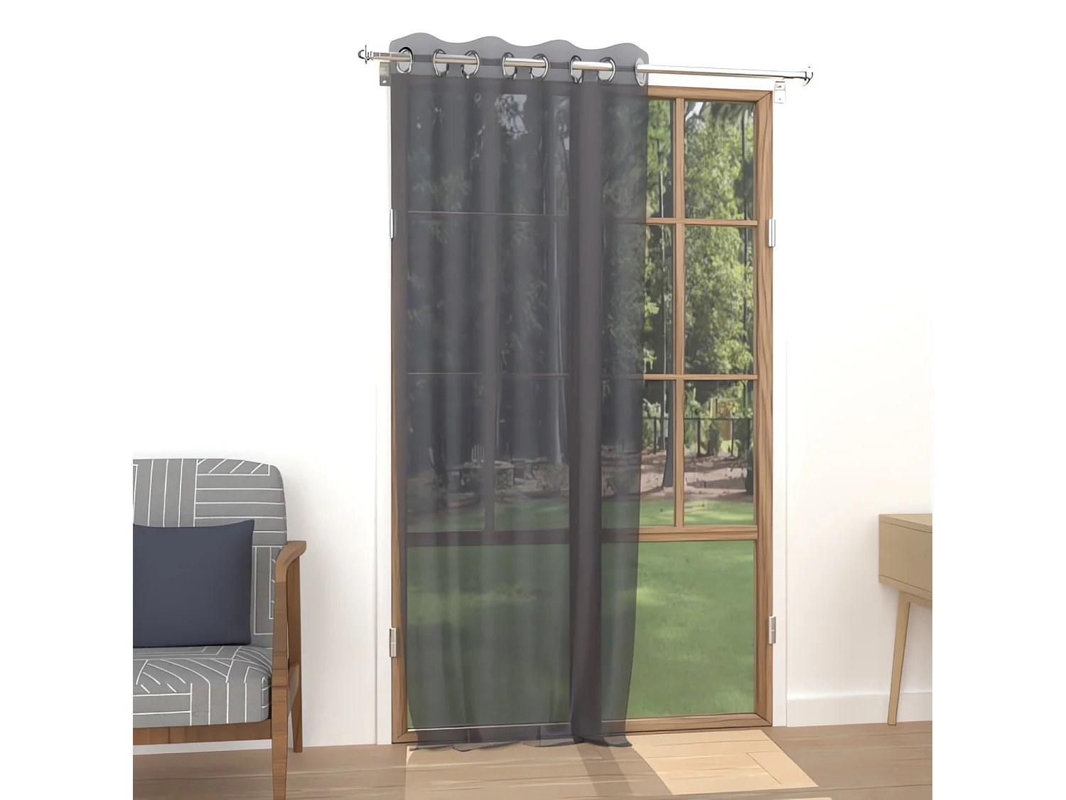 Visillo con ojales 135x250 cm ALIX blue jeans