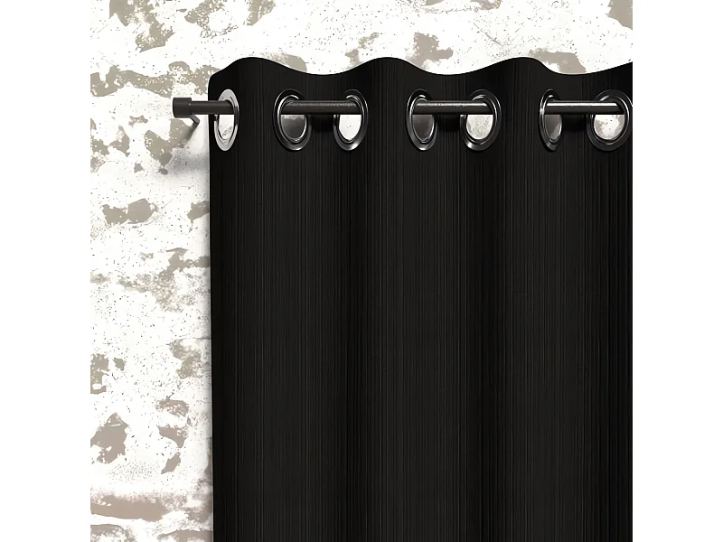 Cortina opaca con ojales 135x180 cm BOHEME negro, por Soleil d'Ocre