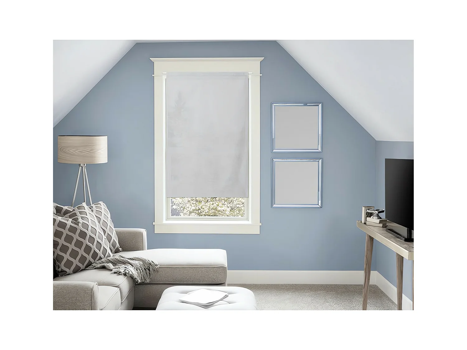 Brise bise en coton 60x90 cm PANAMA gris, par Soleil d'Ocre