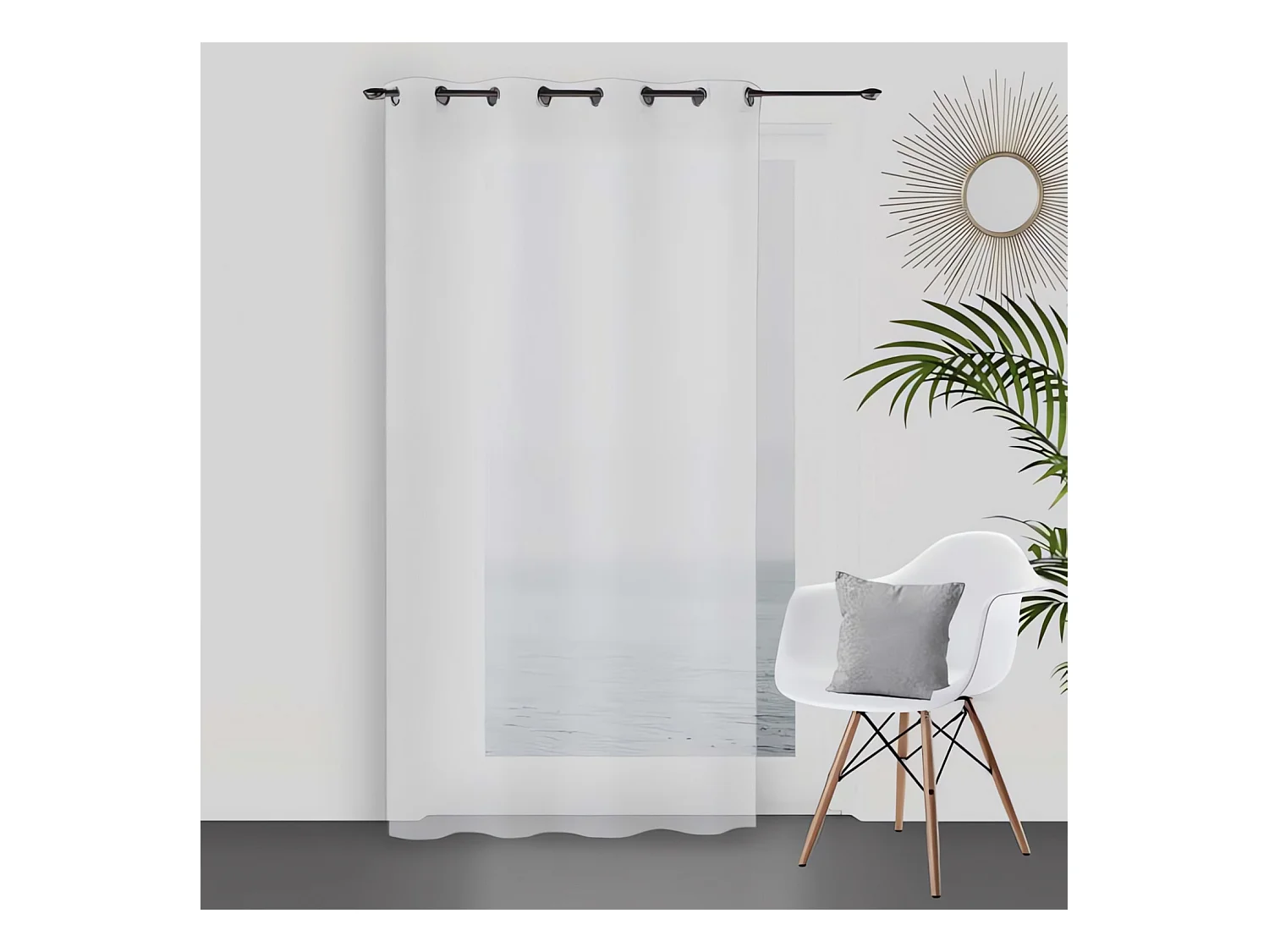 Visillo con ojales 135x250 cm DOLLY blanco, de Soleil d'Ocre