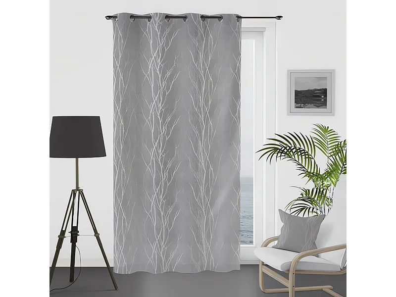 Visillo con ojales 135x250 cm LIANE gris, de Soleil d'Ocre