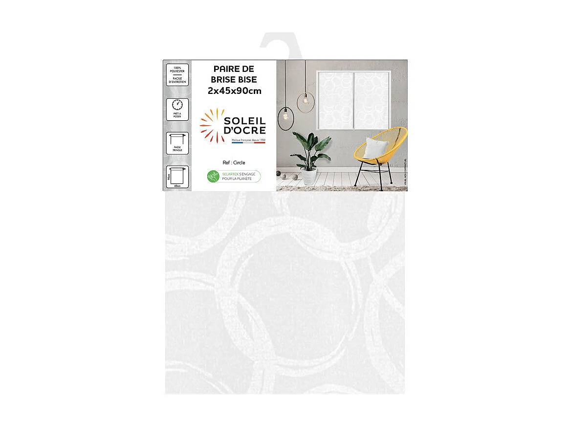 Paire de brise bise 45x90 cm CIRCLE, par Soleil d'Ocre