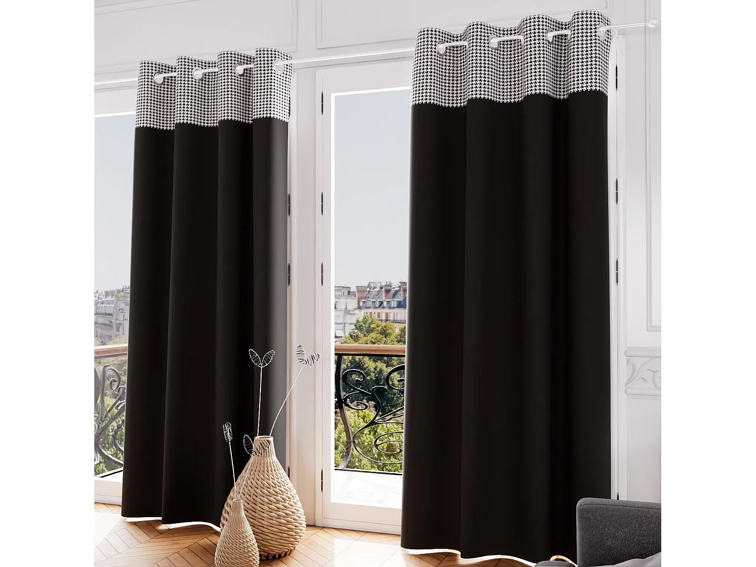 Rideau à oeillets en coton 135x250 cm VICTORIA, par Soleil d'Ocre