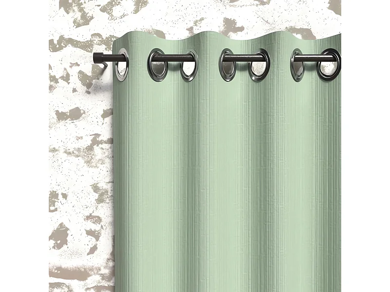 Rideau à oeillets isolant 135x180 cm BOHEME vert eau, par Soleil d'Ocre