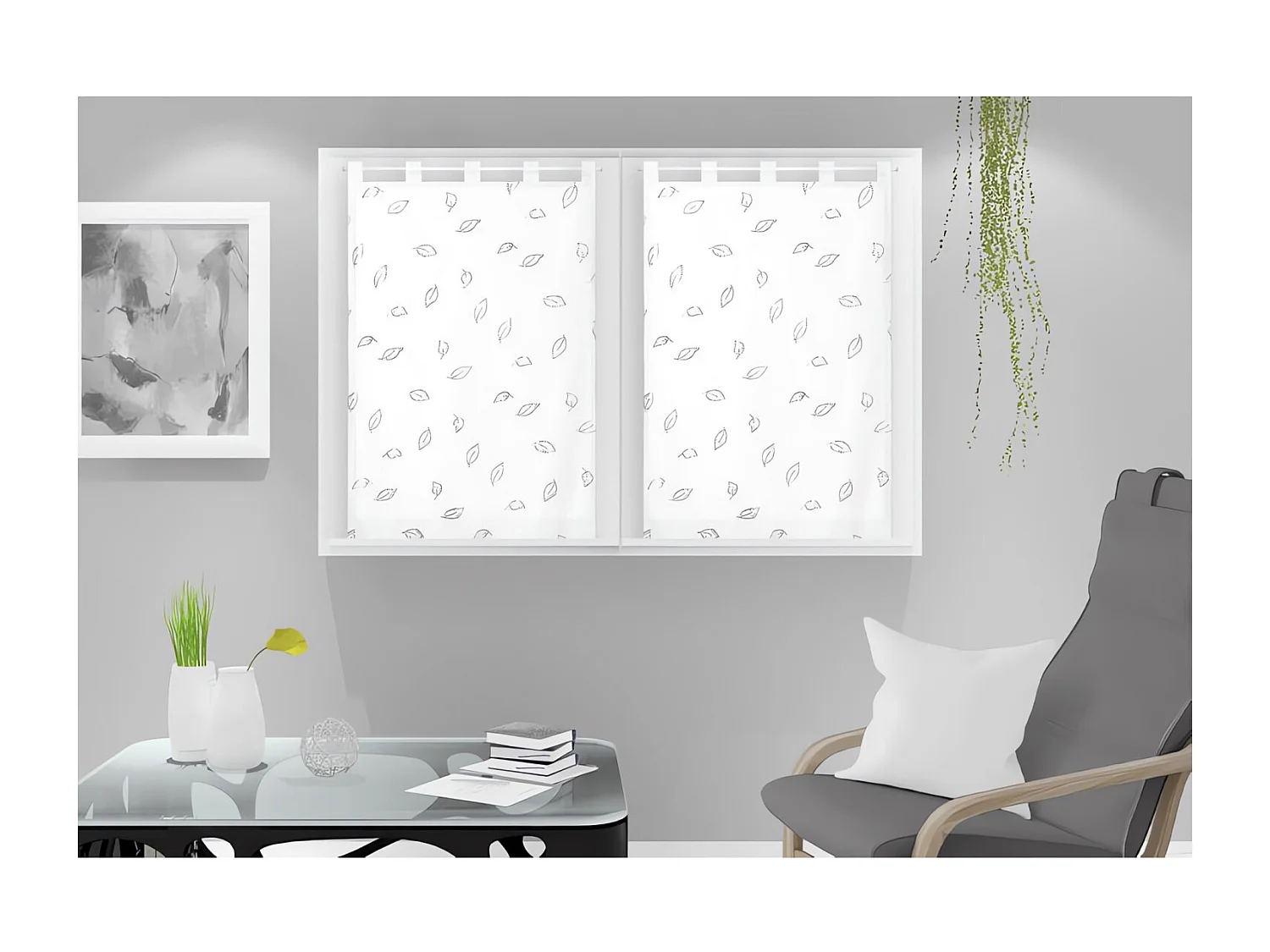 Par de visillos para ventana 60x90 cm LAURENE, por Soleil d'Ocre