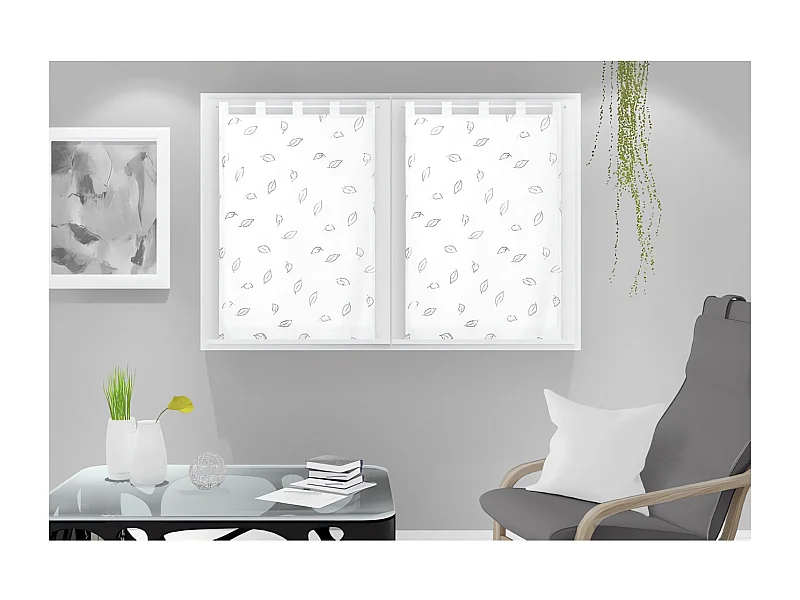 Par de visillos para ventana 60x90 cm LAURENE, por Soleil d'Ocre