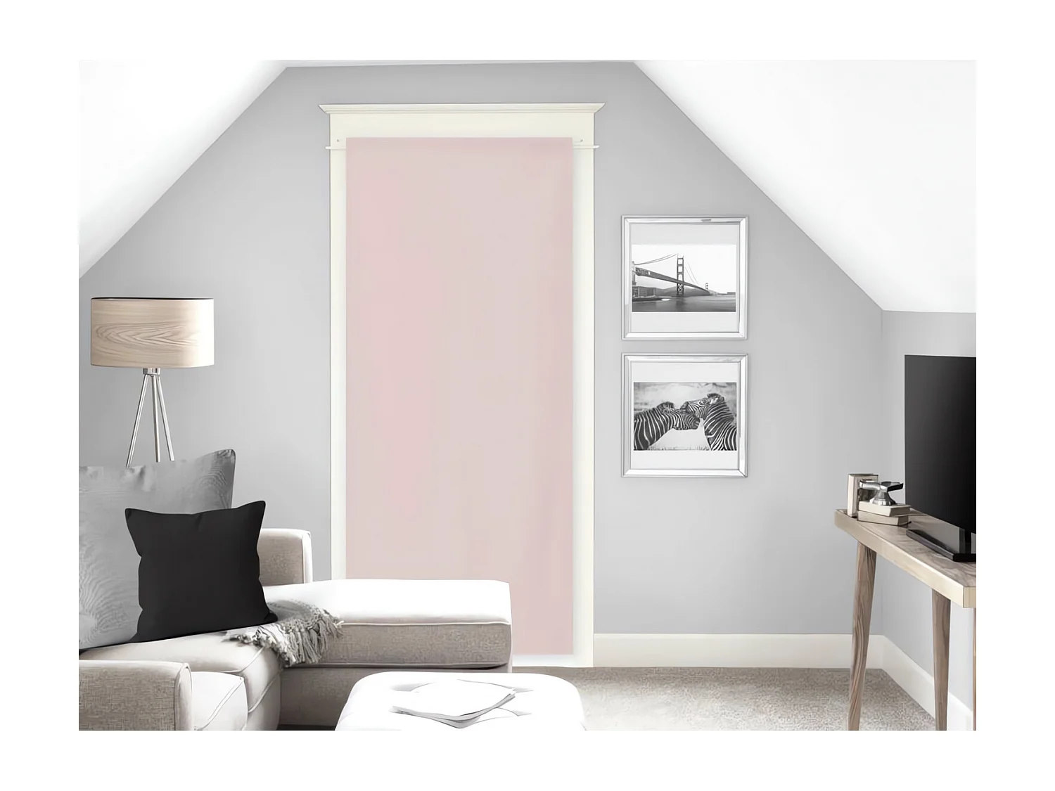 Visillo para puerta ventana 70x200 cm DOLLY rosa