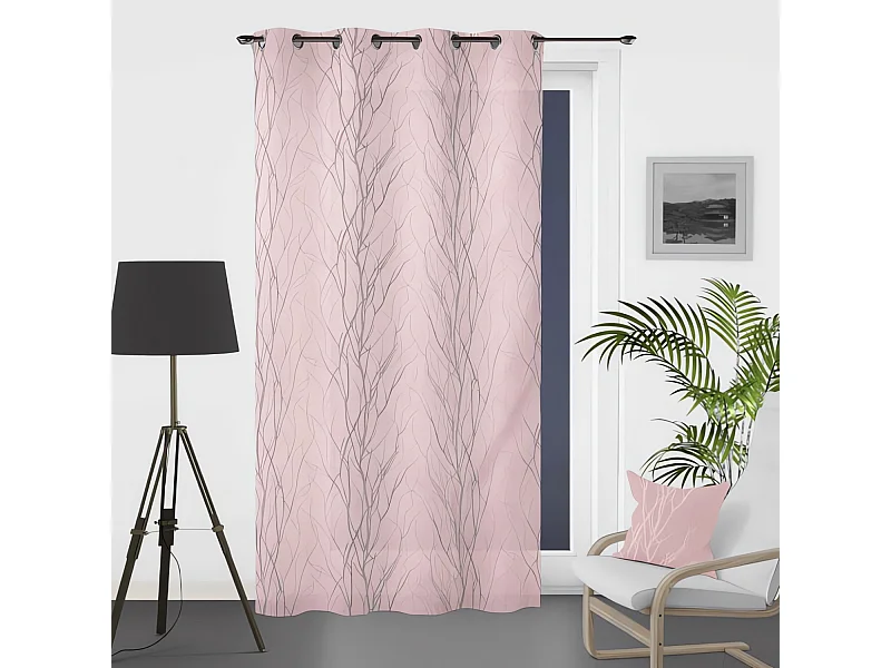 Rideau oeillet 135x250 cm LIANE rose, par soleil d'ocre