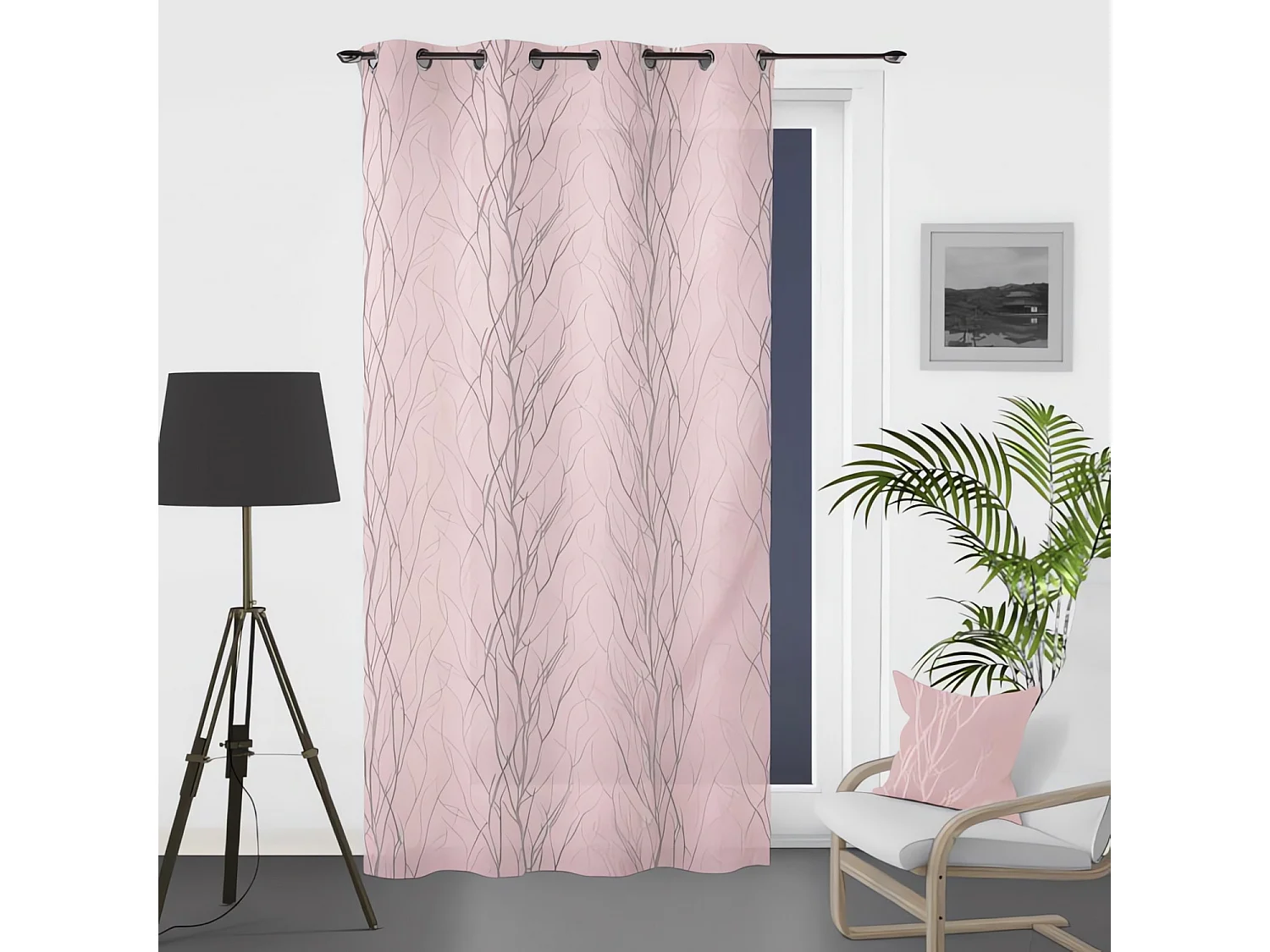 Rideau oeillet 135x250 cm LIANE rose, par soleil d'ocre