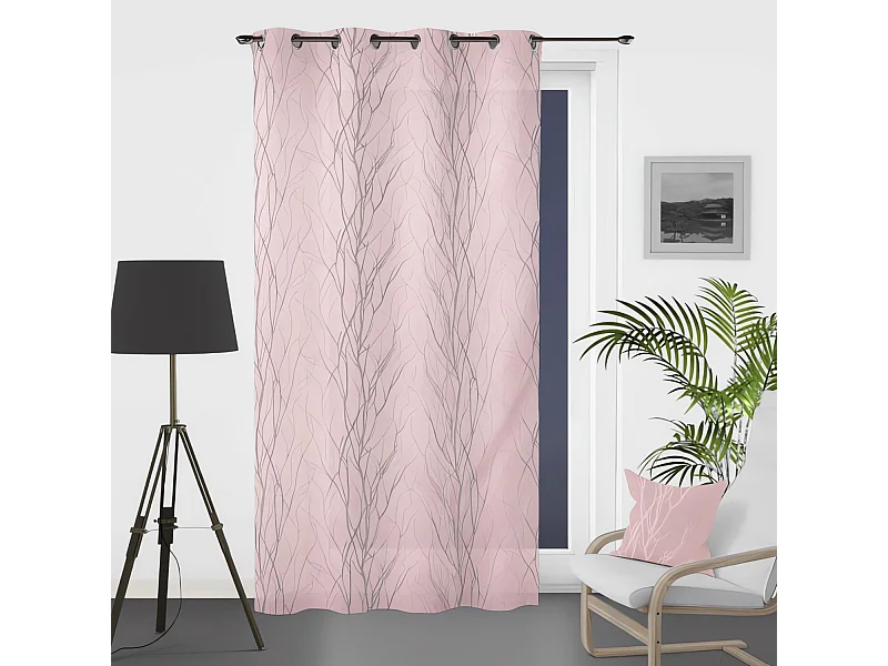 Rideau oeillet 135x250 cm LIANE rose, par soleil d'ocre