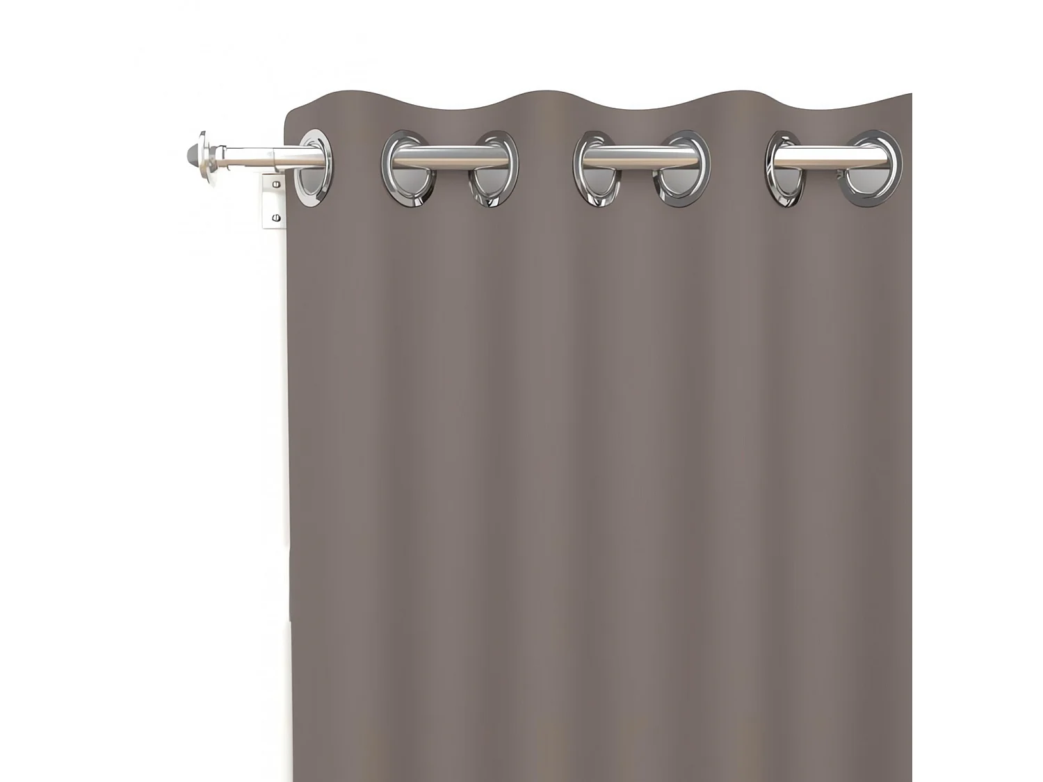 Cortina lisa con ojales antiarrugas 135x250 cm ALIX mocha