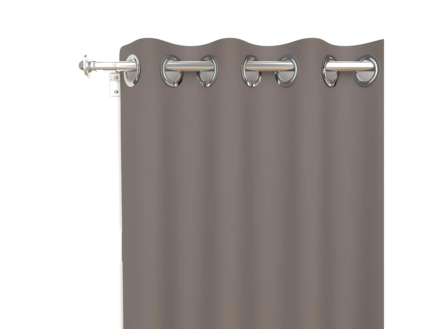 Cortina lisa con ojales antiarrugas 135x250 cm ALIX mocha