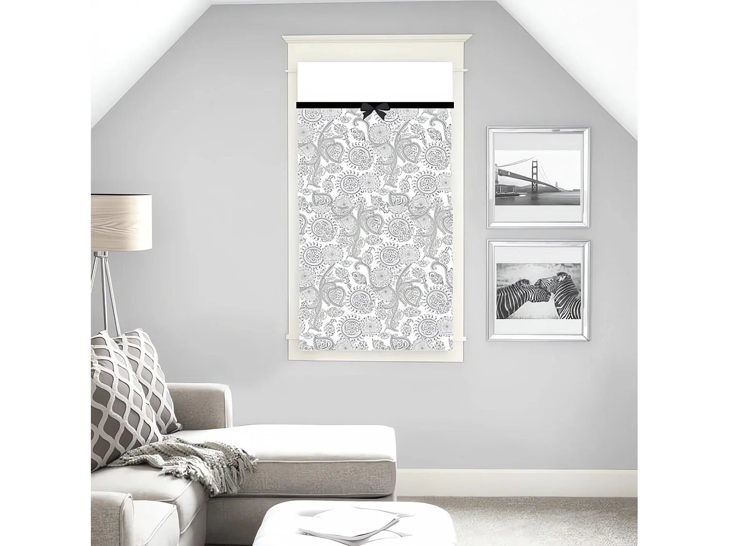 Visillo para ventana algodón 60x120 cm BLACK DRESS