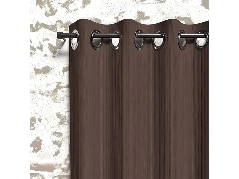 Cortina opaca con ojales 135x250 cm maron BOHEME