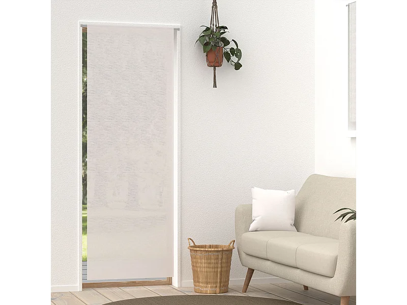 Voilage lin pour porte fenêtre 70x200 cm LINEN blanc, par Soleil d'Ocre