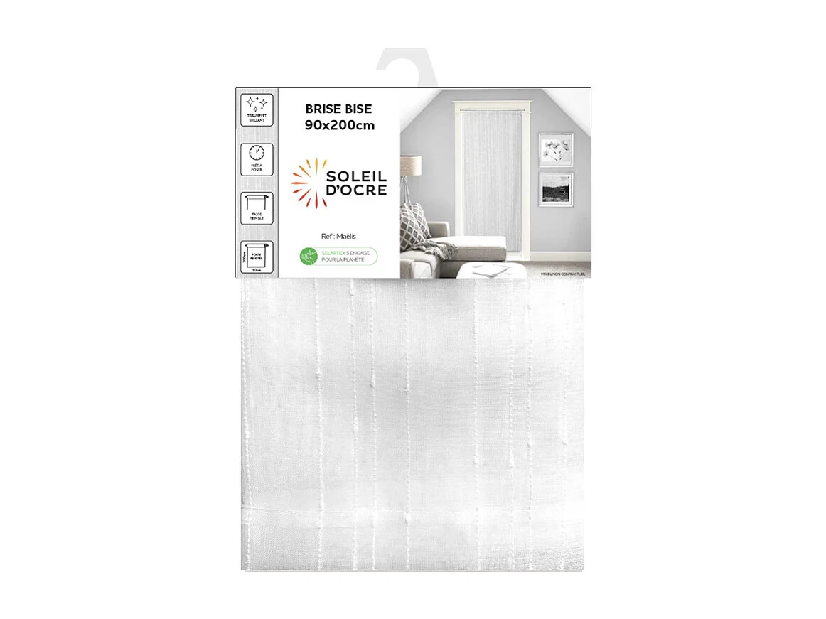 Voile pour porte fenêtre 90x200 cm MAELIS