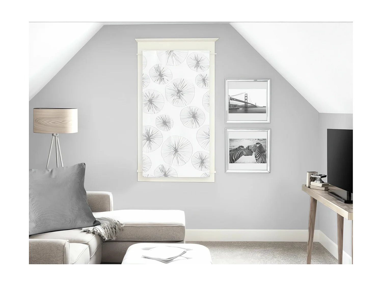 Visillo para ventana 45x90 cm LIONEL blanco