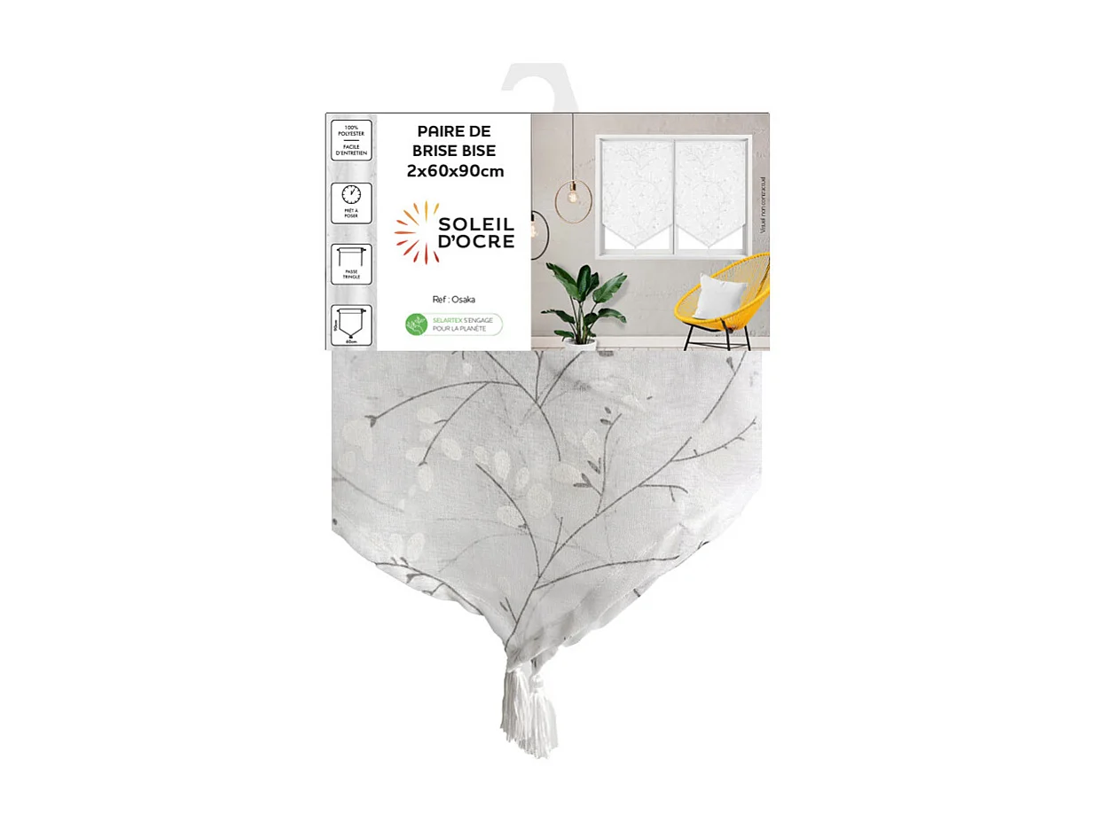 Paire de brise bise 60x90 cm OSAKA, par Soleil d'Ocre