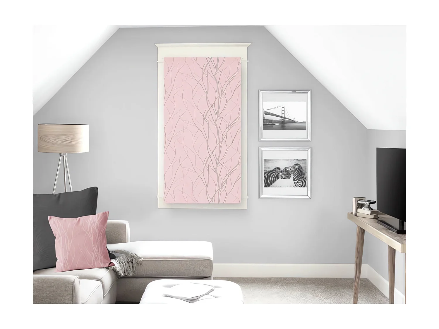 Brise bise 45x90 cm LIANE rose, par Soleil d'ocre