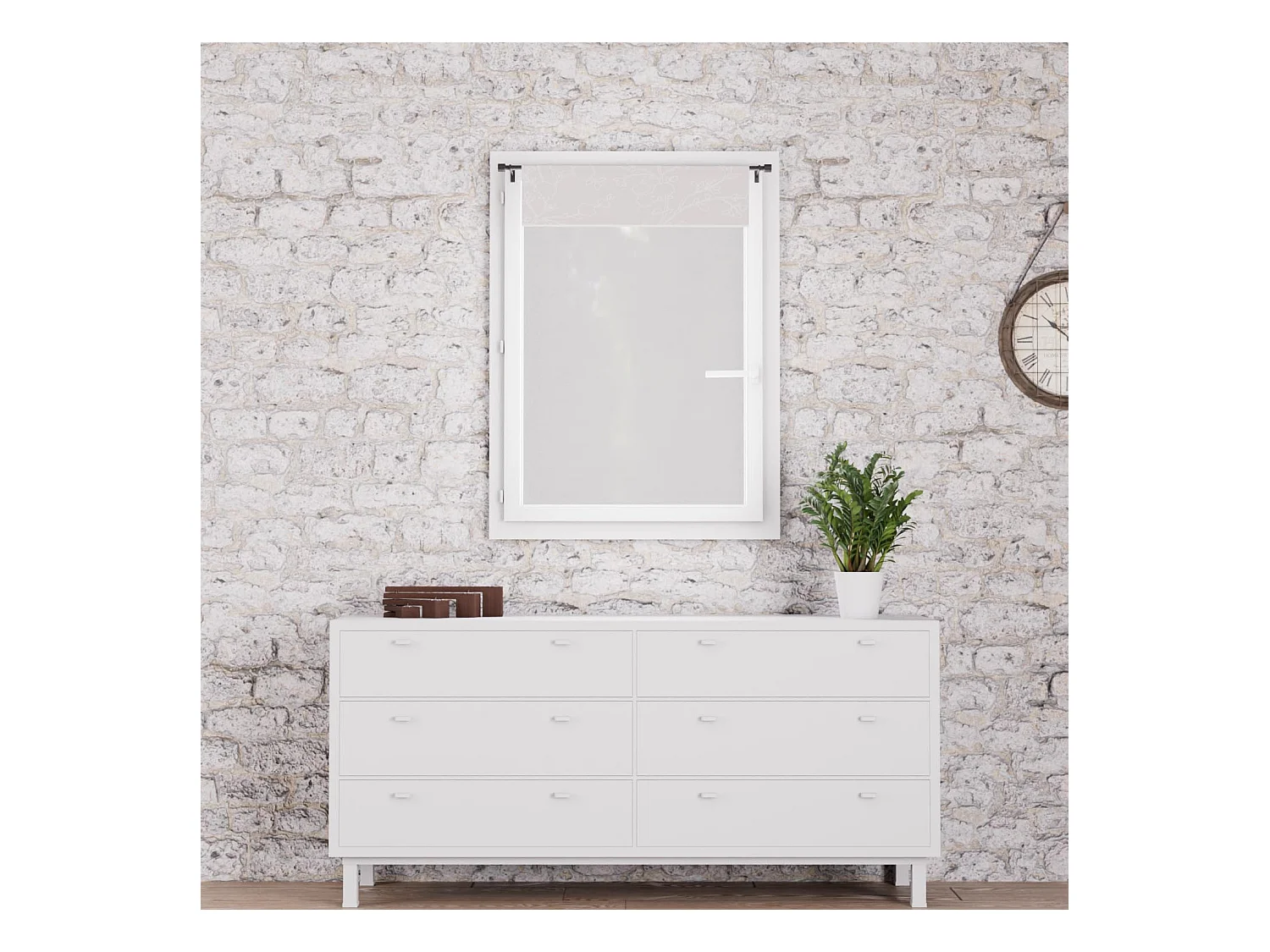 Visillo para ventana algodón 60x90 cm ROMANCE