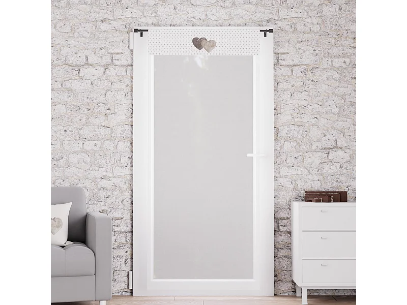 Visillo para ventana algodón puro 70x200 cm LOVE gris