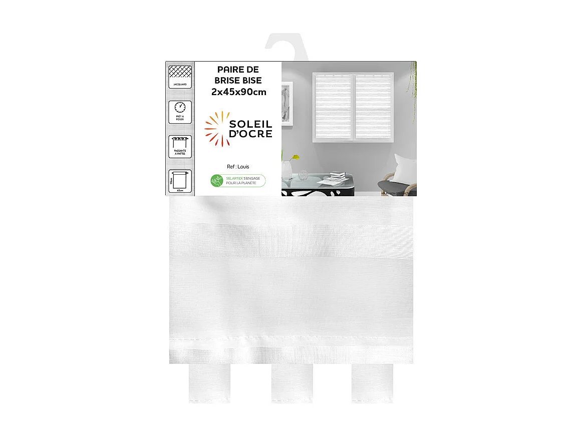 Paire de brise bise 45x90 cm LOUIS, par Soleil d'Ocre