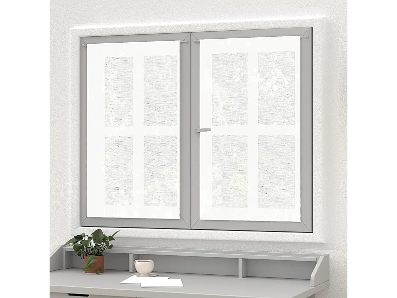 Paire de brise bise lin 60x90 cm LINEN blanc, par Soleil d'Ocre