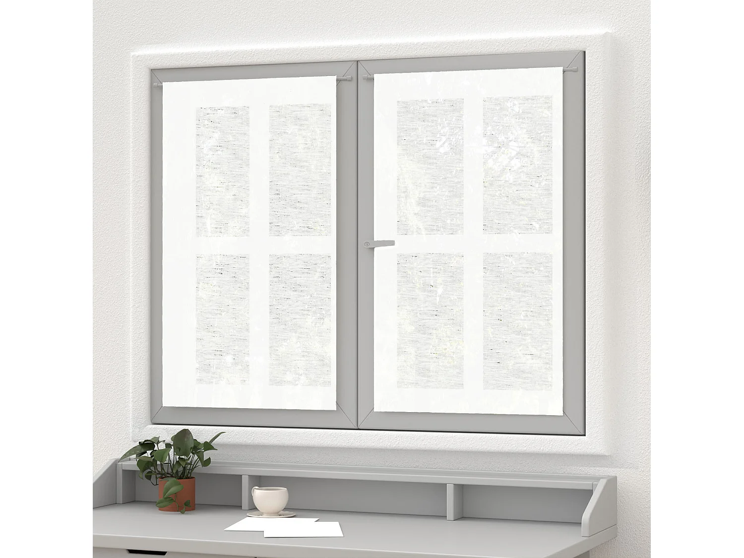 Paire de brise bise lin 60x90 cm LINEN blanc, par Soleil d'Ocre