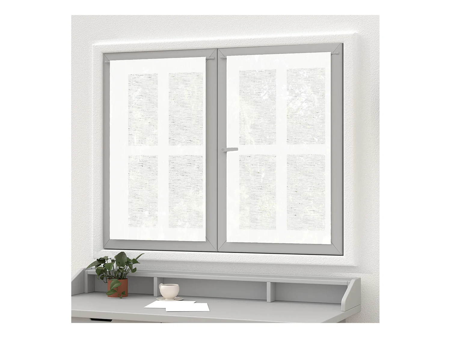 Paire de brise bise lin 60x90 cm LINEN blanc, par Soleil d'Ocre