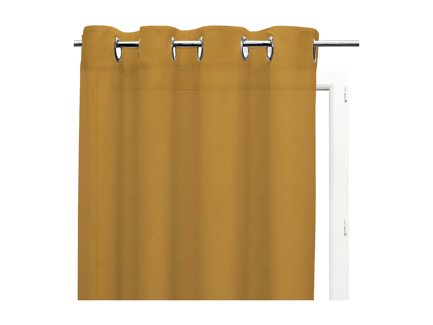 Voile à oeillets en coton 135x250 cm cm PANAMA jaune, par Soleil d'Ocre