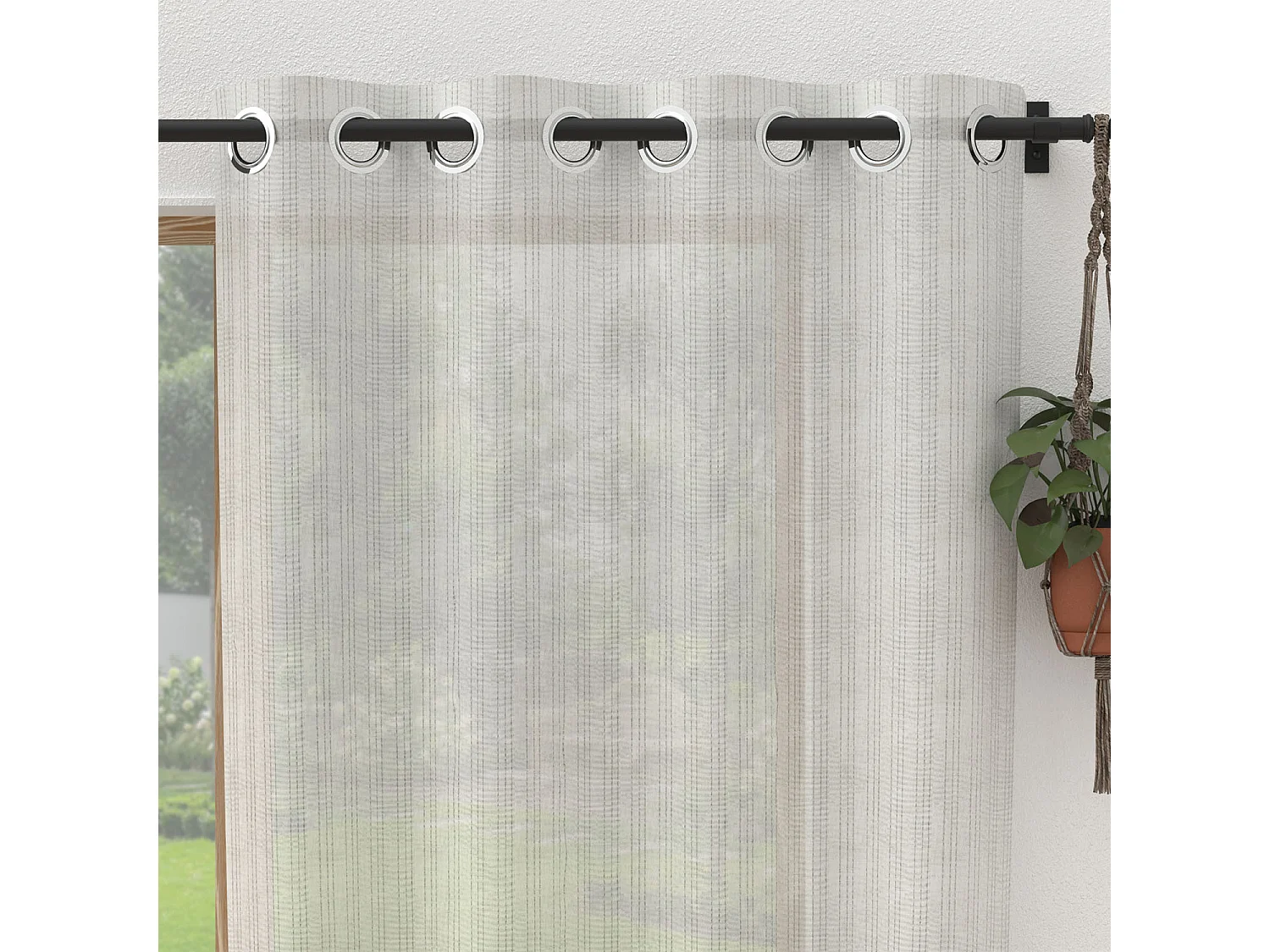 Cortina con ojales 135x250 cm plata BELLA, por Soleil d'ocre