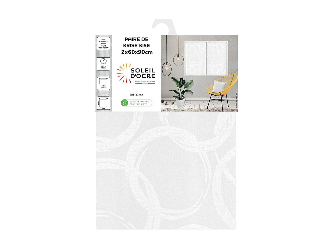Paire de brise bise 60x90 cm CIRCLE, par Soleil d'Ocre