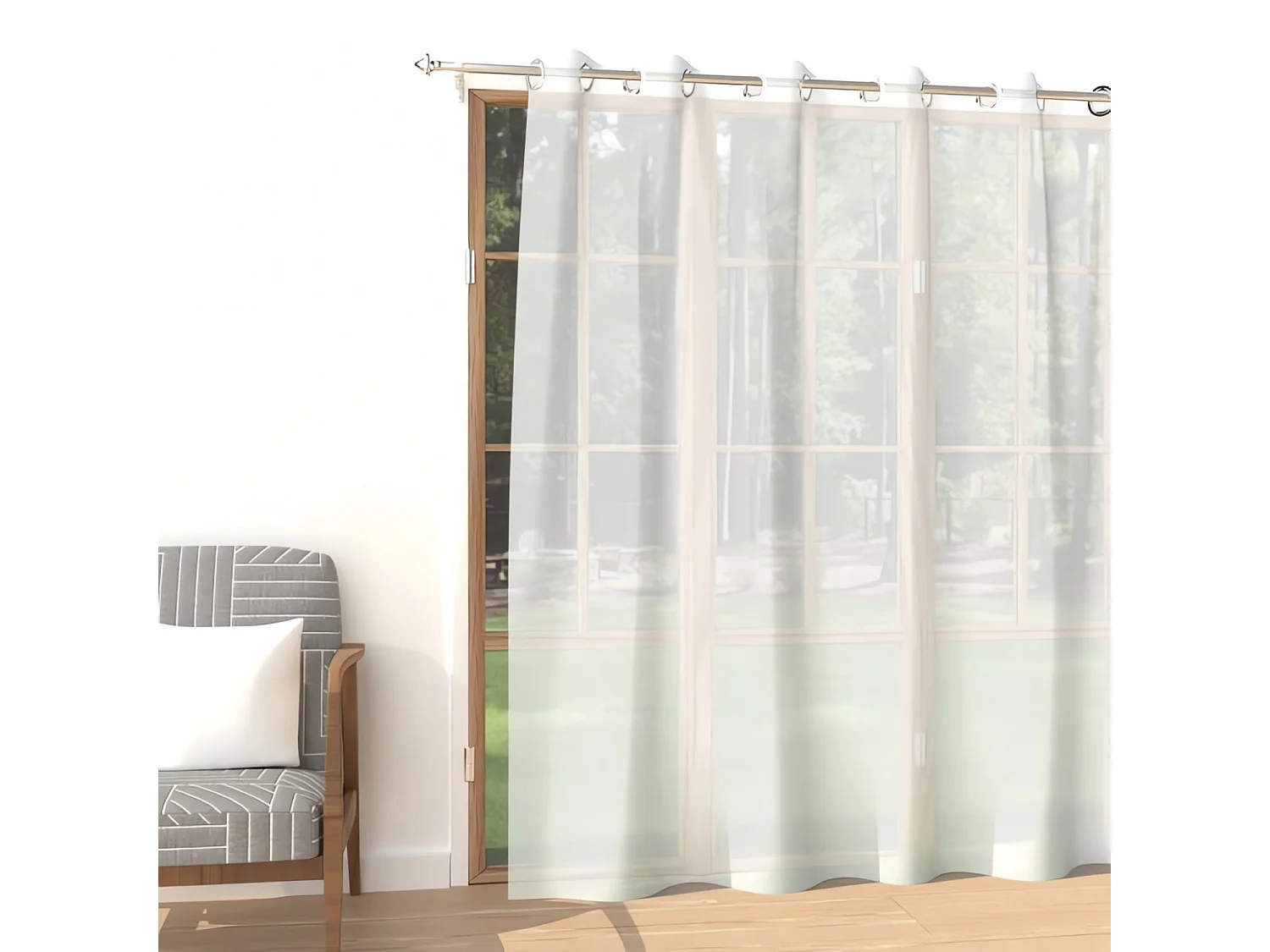 Voilage à oeillets 280x250 cm ALIX blanc, par Soleil d'ocre