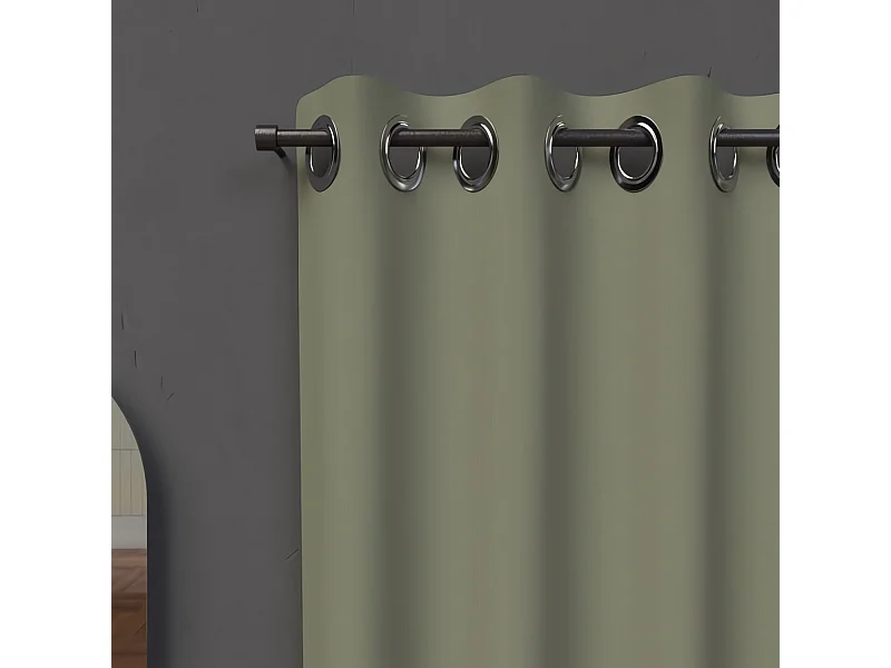 Cortina con ojales 135X250 cm BLACKOUT caqui