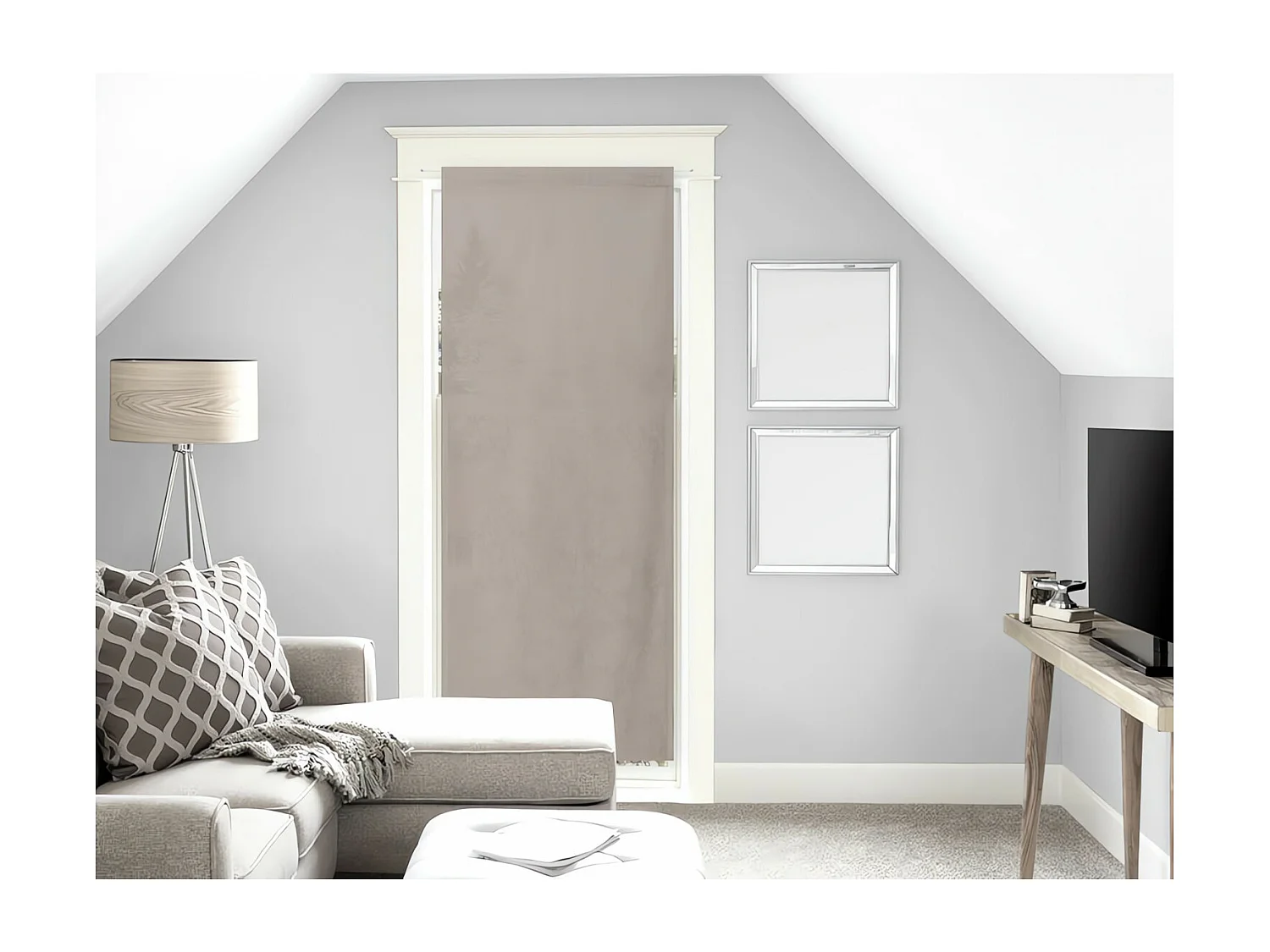 Visillo para puerta de ventana francesa de algodón 70x200 cm PANAMA taupe, de Soleil d'Ocre