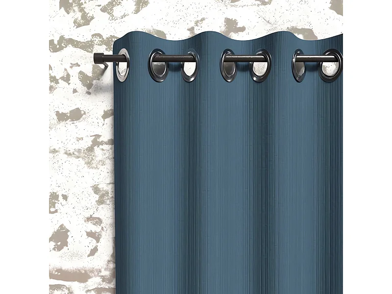 Cortina opaca con claveles 135x250 cm BOHEME pato azul