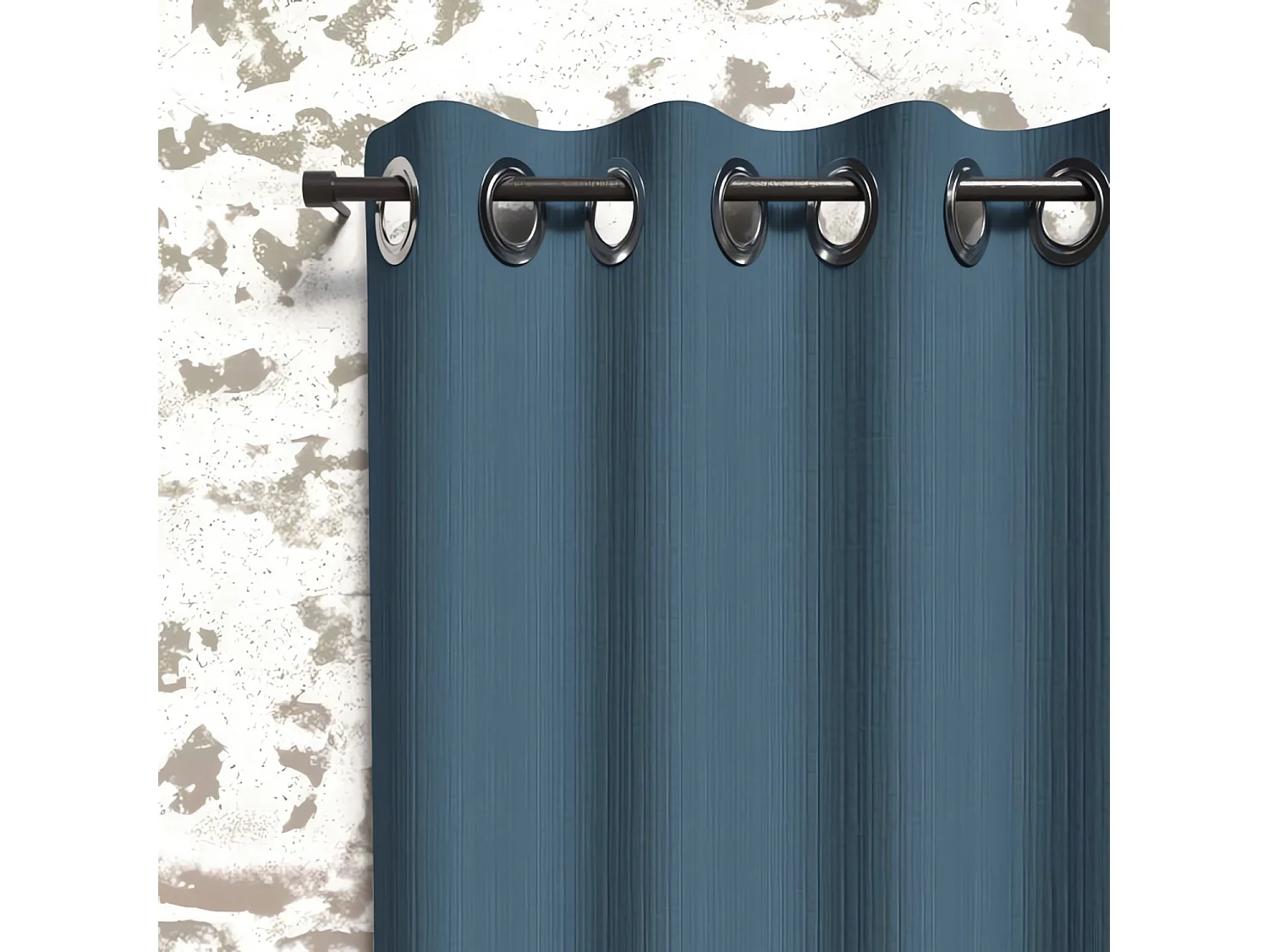 Cortina opaca con claveles 135x250 cm BOHEME pato azul