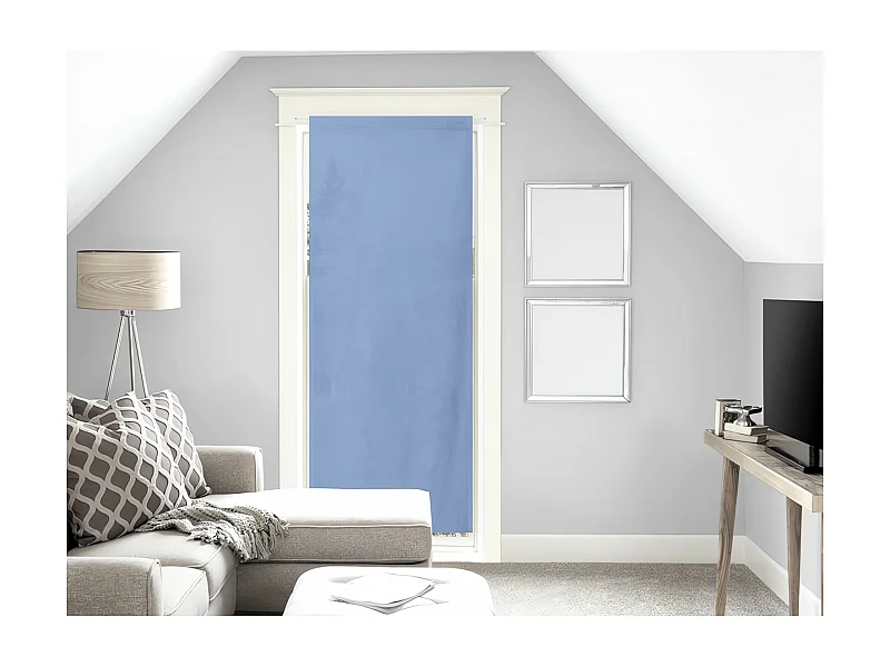 Voile pour porte fenêtre en coton 70x200 cm PANAMA bleu, par Soleil d'Ocre
