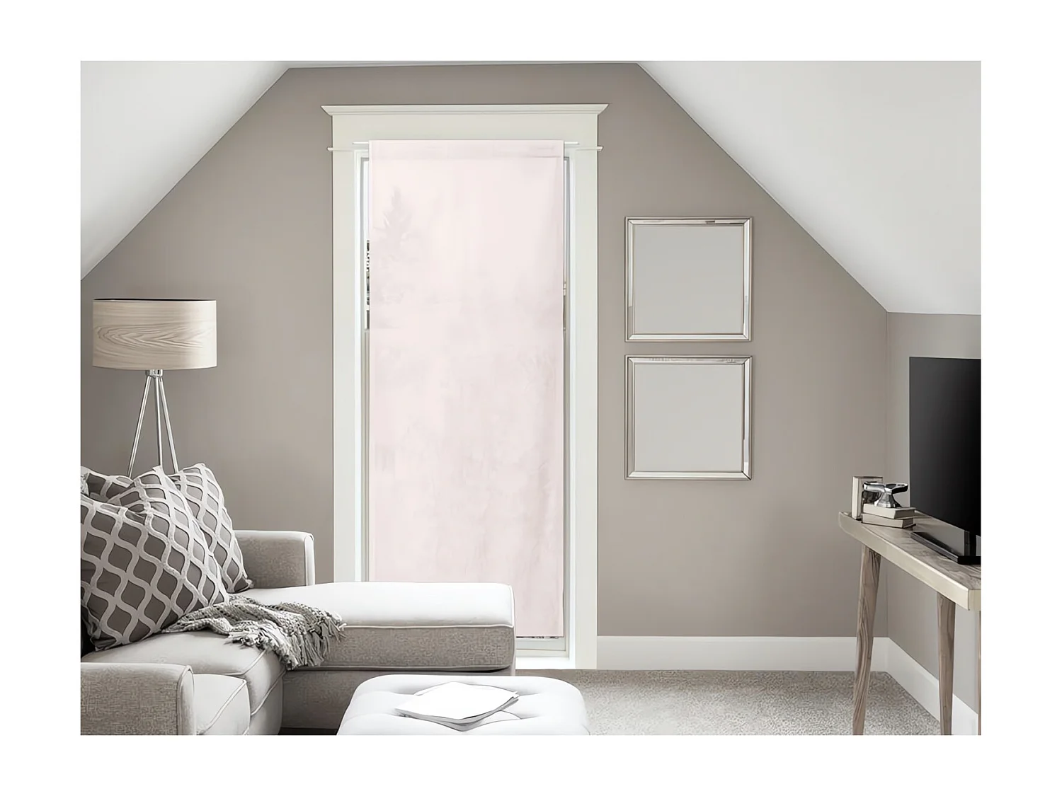 Voile pour porte fenêtre en coton 70x200 cm PANAMA rose, par Soleil d'Ocre