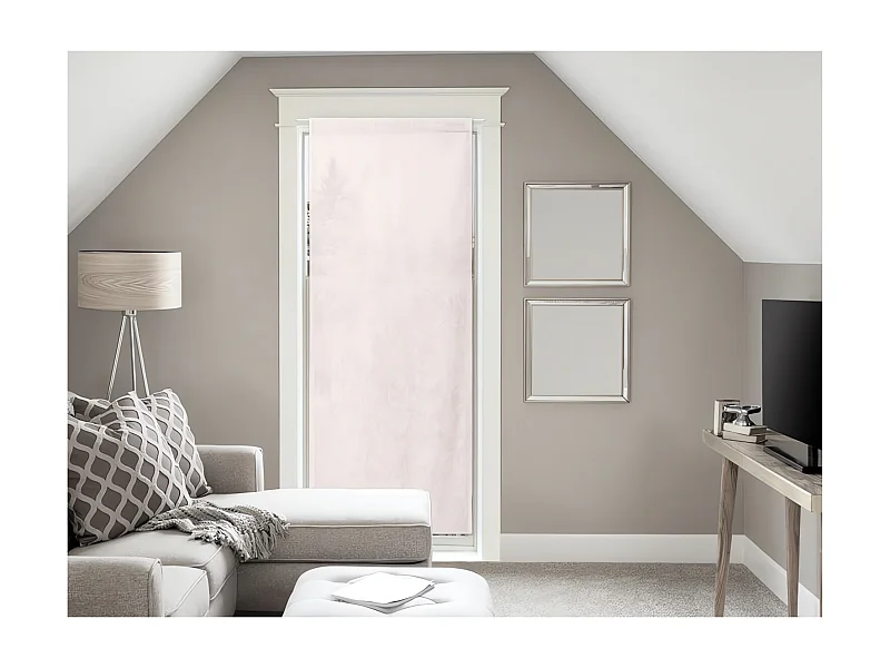 Voile pour porte fenêtre en coton 70x200 cm PANAMA rose, par Soleil d'Ocre