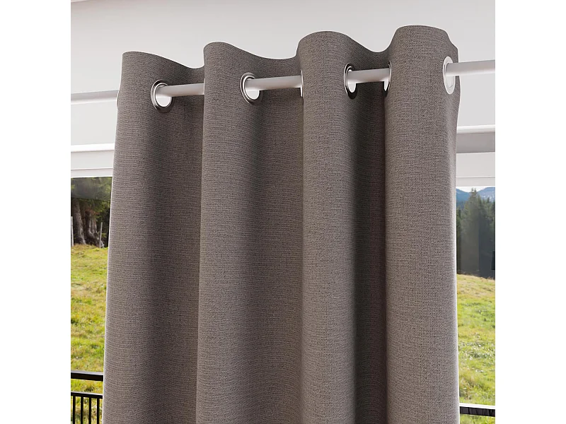Rideau à oeillets 100% occultant 135x250 cm ECLIPSE taupe, par Soleil d'Ocre